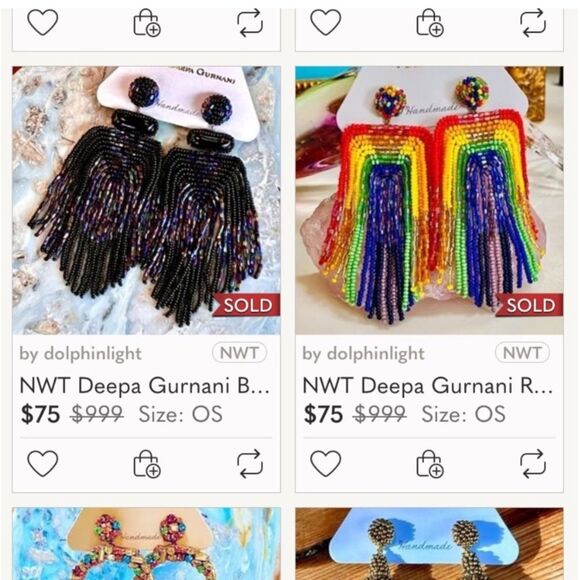 Anthropologie Deepa Gurnani Rainbow Chandelier Earrings NWT - Picture 9 of 11